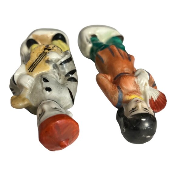 Vintage Made in Japan Asian Figurines – Musician & Fan Dancer Pair, Hand Painted - Picture 6 of 6